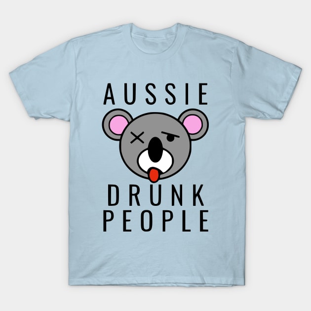 Aussie Drunk People T-Shirt by flimflamsam